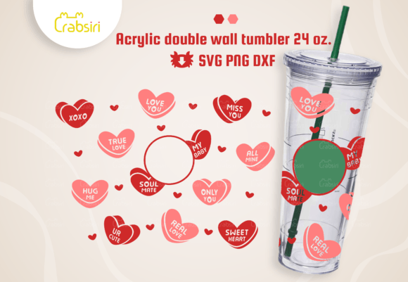 Candy Heart Acrylic Cup 24oz SVG: Graphics & Crafts Review