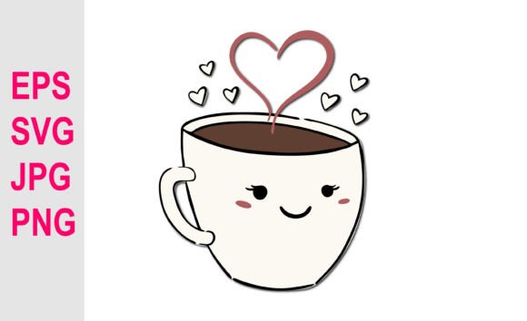 Cartoon Coffee Cup Vector Svg for Brand Graphics