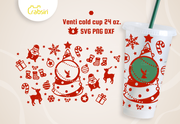 Christmas Day Venti Cold Cup SVG: Holiday Craft Graphics