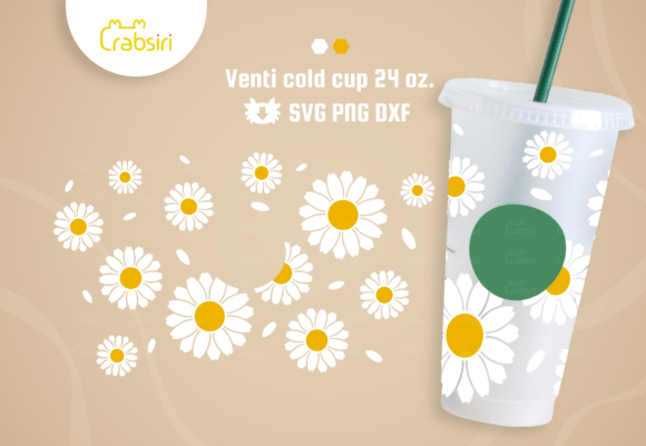 Daisy Venti Cold Cup 24oz SVG: Graphics & Crafts