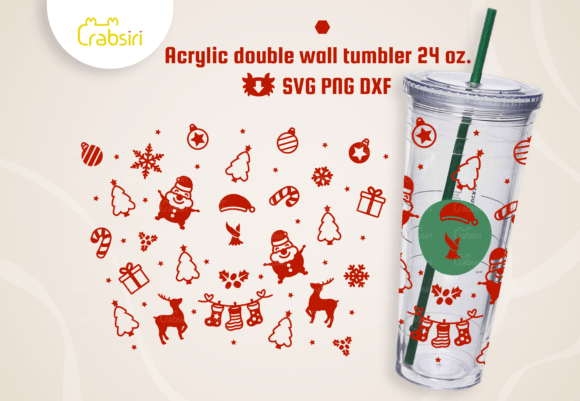 Festive Christmas Acrylic Cup 24oz SVG: A Designer’s Review