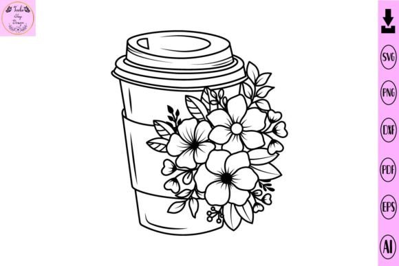 Floral Coffee Graphics for Print Templates That Sell