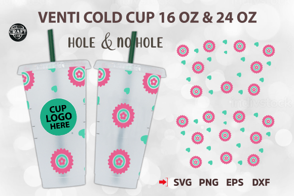 Flowers Wrap Venti Cup SVG: Tumbler Wrap Graphics