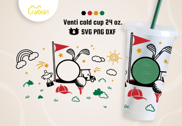 Golfing Venti Cold Cup 24oz SVG for Crafts & Graphics
