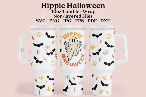 Hippie Halloween 40oz Tumbler Wrap SVG
