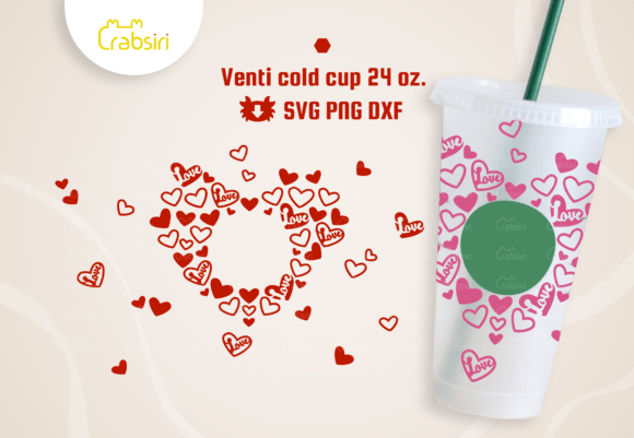Little Hearts Venti Cup SVG: A Graphics & Crafts Asset