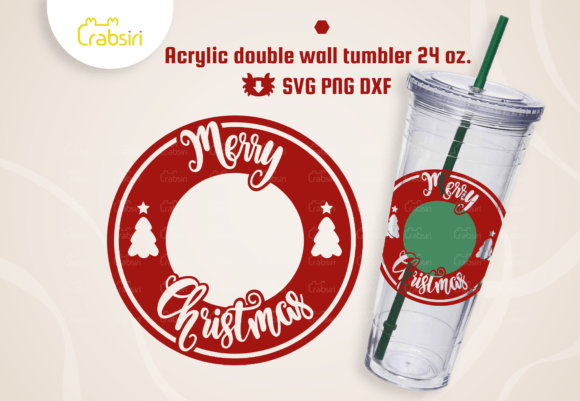 Merry Christmas Acrylic Tumbler 24oz SVG: Graphics & Crafts