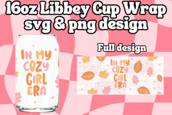 Retro Fall Libbey Cup Wrap SVG PNG for Crafts & Graphics