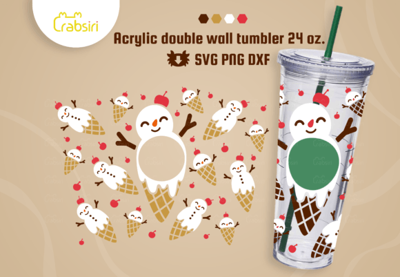 Snowman Ice Cream Cup 24oz SVG: A Designer's Take