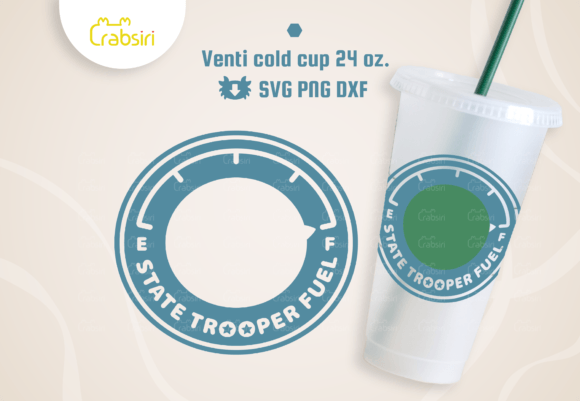 State Trooper Fuel Cold Cup 24oz SVG for Crafts & Graphics