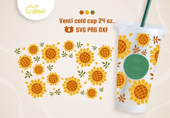 Sunflower Venti Cold Cup 24oz SVG: Designer Review
